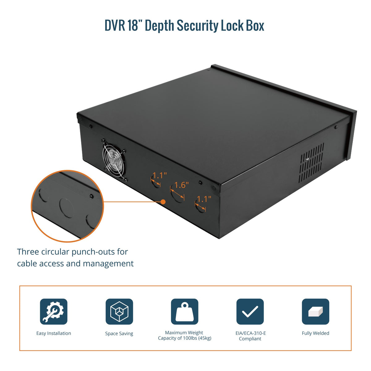 Dvr Box Key DVR Security Lock Box 18 Inch Depth Metal Enclosure with Fan | Tecmojo