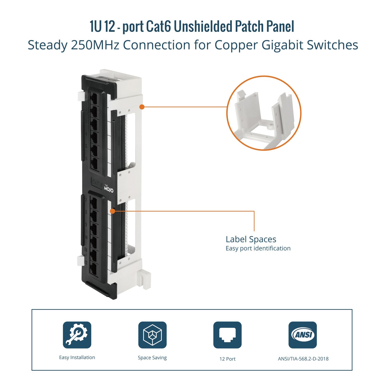 cat6 unshielded keystone patch panel 