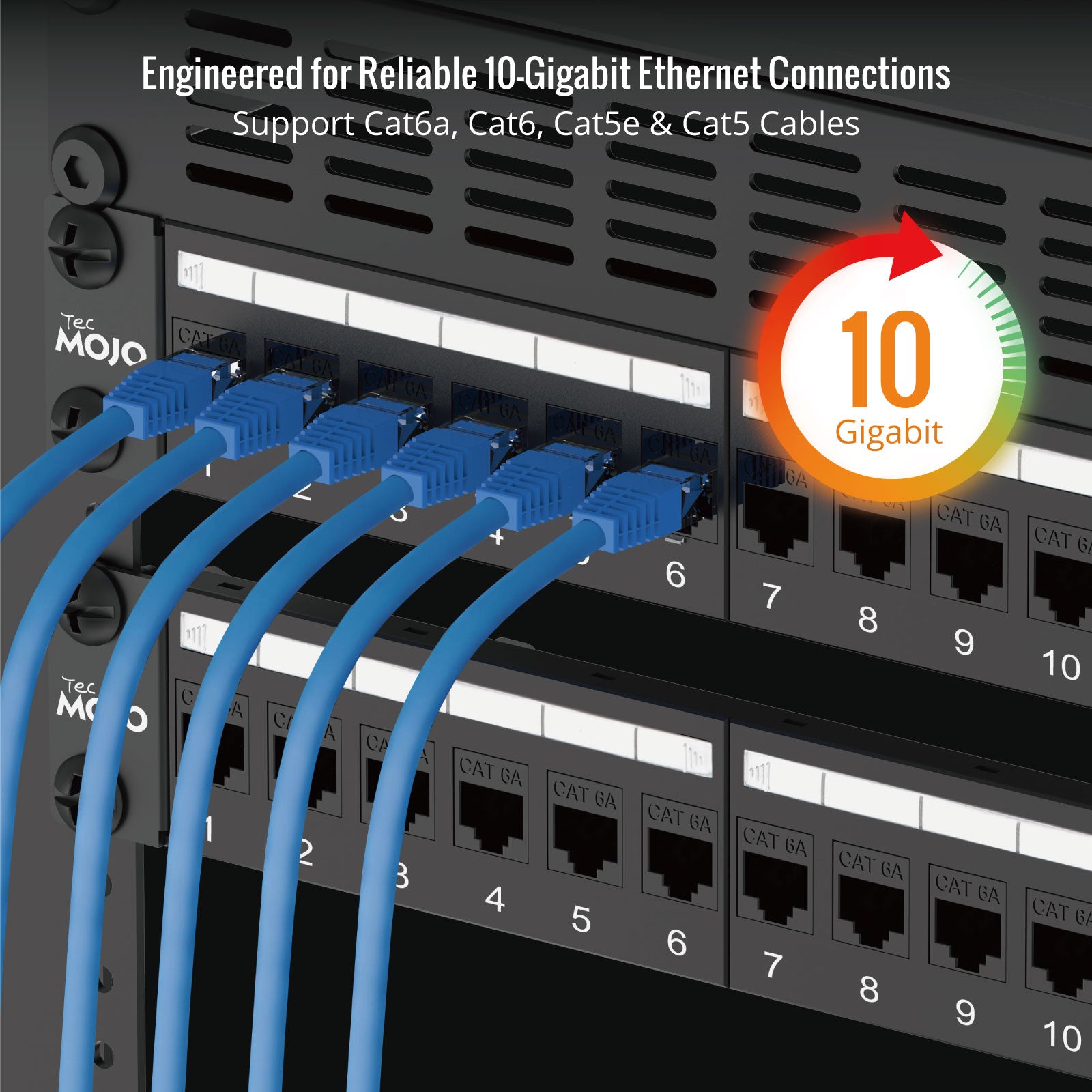 cat6a patch panel for reliable 10-gigabit ethernet connections