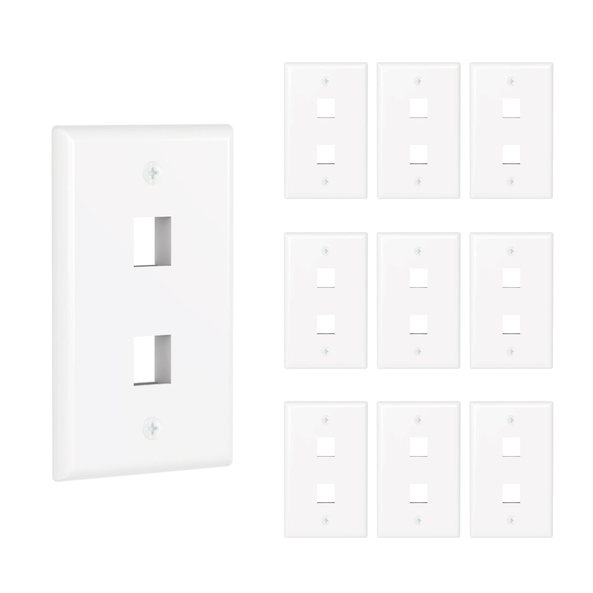 Tecmojo 2 Port Keystone Wall Plate, RJ45 Wall Plate for Keystone Jacks