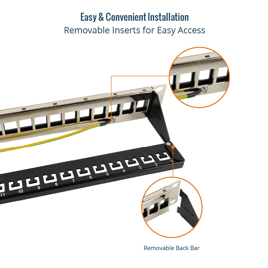modular patch panel easy and convenient installation