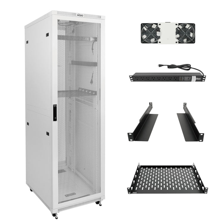 Tecmojo 42U 31.5 Inch Depth Mesh Door Server Cabinet with Casters-1800lbs Weight Capacity
