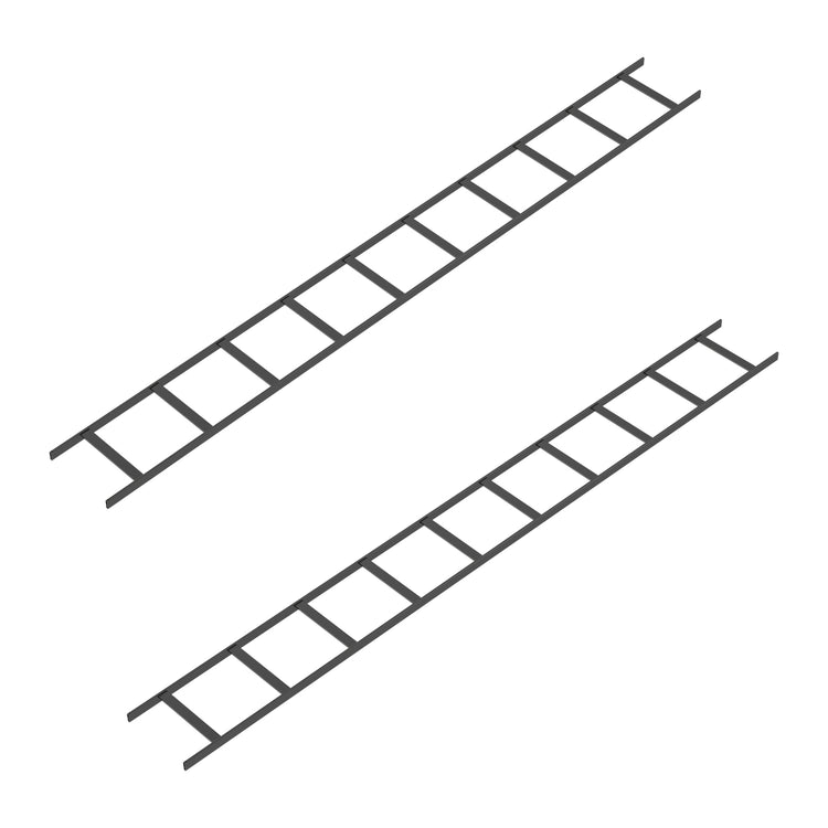 Cable Runway, 10 ft L × 12 in W × 1.5 in H, 12 in cross-member spacing, Black