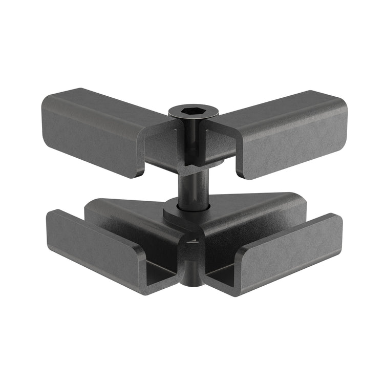 Adjustable Junction Splice Clamp Kit for 1.5 in Cable Runway Stringer, 5 Pair, Black
