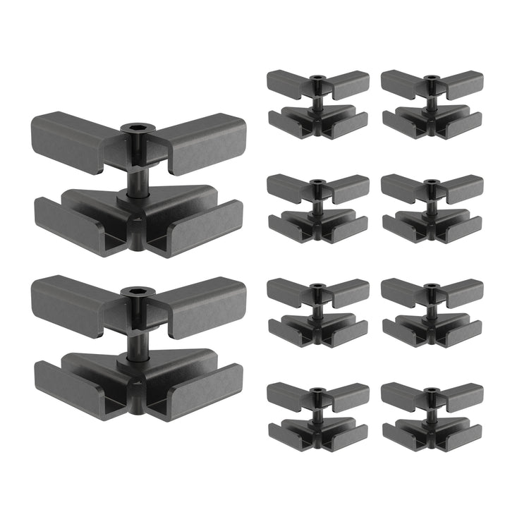 Adjustable Junction Splice Clamp Kit for 1.5 in Cable Runway Stringer, 5 Pair, Black