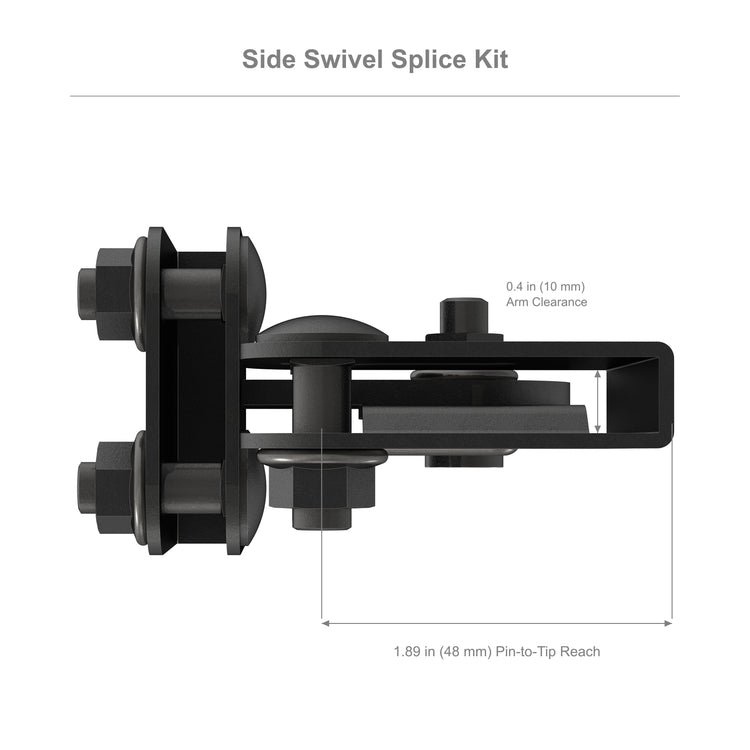 Side Swivel Splice Kit for 1.5 in Cable Runway Stringer, 5 Pair, Black