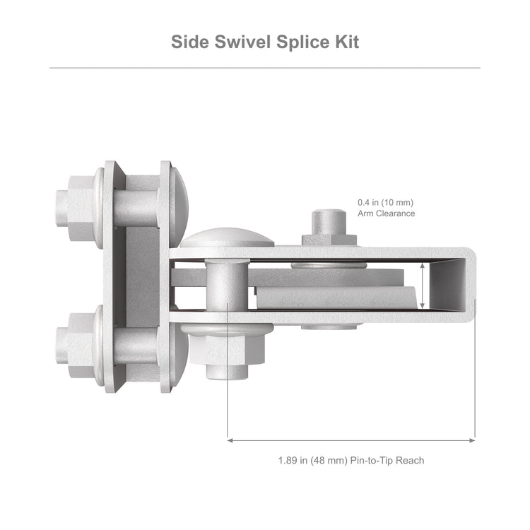 Side Swivel Splice Kit for 1.5 in Cable Runway Stringer, 5 Pair, White