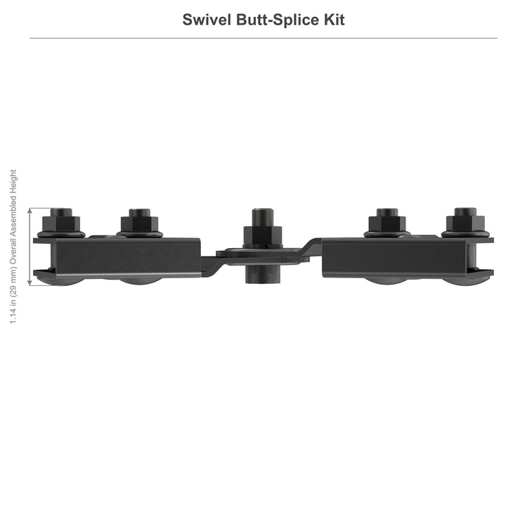 Adjustable Swivel Butt-Splice Kit for 1.5 in Cable Runway Stringer, 5Pair, Black