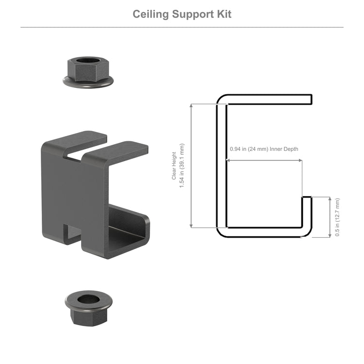 M10 Threaded Ceiling Support Kit for Cable Runway, 5 Pair,  Black