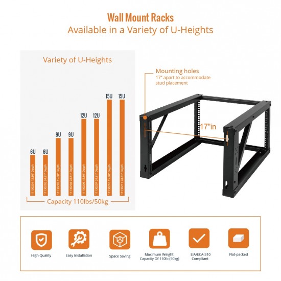 6U 24.81" Depth Wall Rack