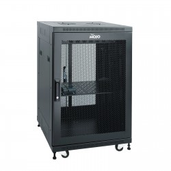 Fully Assembled 18U Network Cabinet AV Rack 800mm DEEP Black 4 Post Server Equipment Rack Enclosure with Casters/Locking Mesh Doors