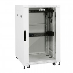 Fully Assembled 18U Network Cabinet AV Rack 800mm DEEP White 4 Post Server Equipment Rack Enclosure with Casters/Locking Glass Doors