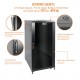 Tecmojo 27U 600*800 Network Cabinet, front glass & back solid（DB-black）