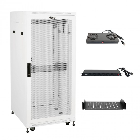 Tecmojo 27U 600*800 Network Cabinet, front mesh & back double mesh（DB-white）