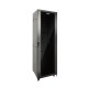 Fully Assembled 42U Network Cabinet AV Rack 600mm DEEP black 4 Post Server Equipment Rack Enclosure with Casters/Locking Glass Doors