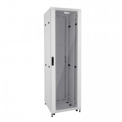 Fully Assembled 42U Network Cabinet AV Rack 600mm DEEP White 4 Post Server Equipment Rack Enclosure with Casters/Locking Glass Doors