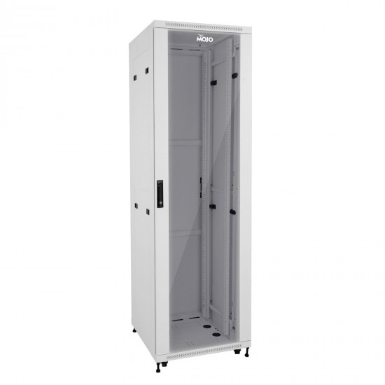 Fully Assembled 42U Network Cabinet AV Rack 800mm DEEP white 4 Post Server Equipment Rack Enclosure with Casters/Locking Glass Doors