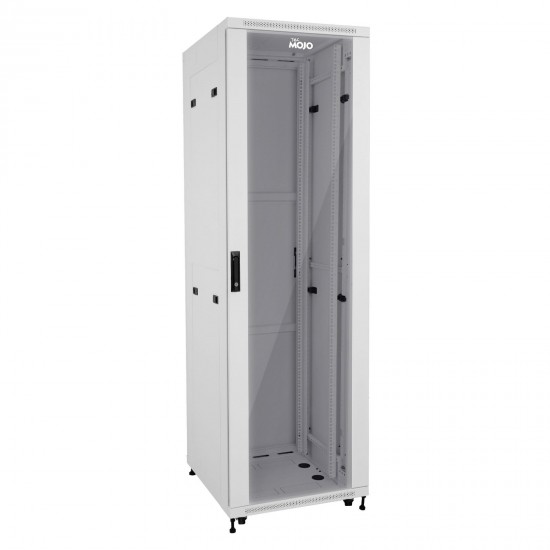 Tecmojo 42U 600*1000 Network Cabinet, front glass & back solid（DB-white）