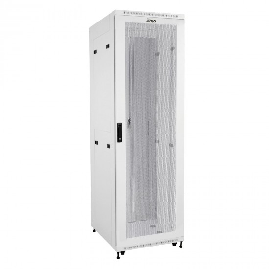 Fully Assembled 42U Network Cabinet AV Rack 1000mm DEEP White 4 Post Server Equipment Rack Enclosure with Casters/Locking Mesh Doors