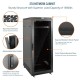 Tecmojo 27U 600*600 Network Cabinet, front galss & back solid（DB-black）