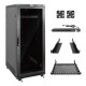 Tecmojo 27U 600*800 Network Cabinet, front glass & back solid（DB-black）