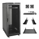 Tecmojo 27U 600*600 Network Cabinet, front mesh & back double mesh（DB-black）