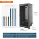 Tecmojo 27U 600*600 Network Cabinet, front mesh & back double mesh（DB-black）