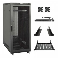 Tecmojo 27U 600*800 Network Cabinet, front mesh & back double mesh（DB-black）