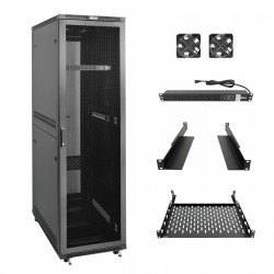 Tecmojo 42U 600*800 Network Cabinet, front mesh & back double mesh（DB-black）