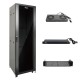 Tecmojo 42U 600*800 Network Cabinet, front glass & back solid（DB-black）