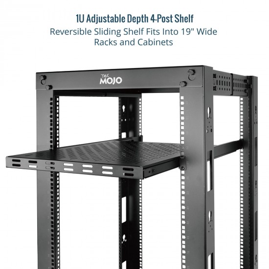 Tecmojo 1U 22"-24" Adjustable Depth 4-Post Shelf