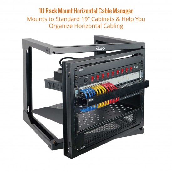 1U 2" Depth Plastic Horizontal Cable Manager