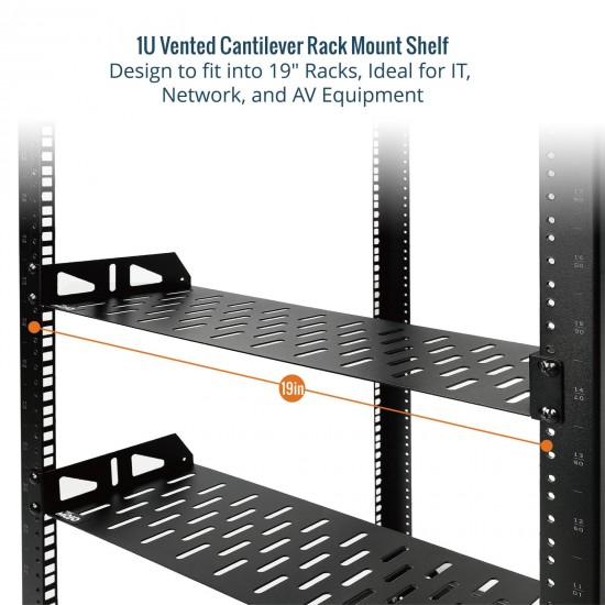 Tecmojo 1U 6" Depth Vented Cantilever Shelf