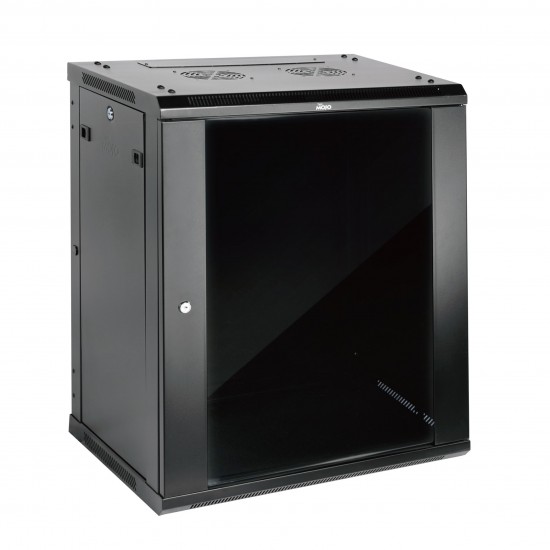 Elite 15U 600mm Depth Wall-Mount Cabinet, Glass Door Flat Pack