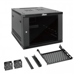 Tecmojo Elite  9U 17.72" Depth Wall-Mount Cabinet, Glass Door Flat Pack