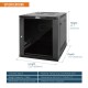 Tecmojo Elite 12U 17.72'' Depth Wall Mount Cabinet, Glass Door Flat Pack