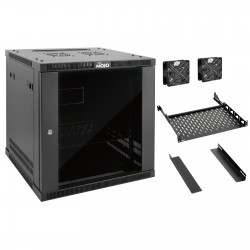 Tecmojo Elite 12U 23.62'' Depth  Wall-Mount Cabinet, Glass Door Flat Pack