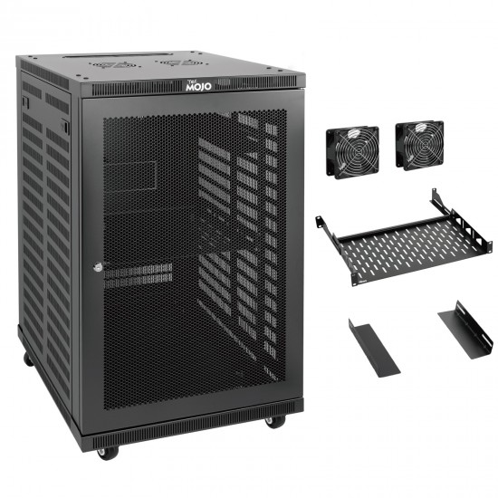 Tecmojo Elite 18U 17.72'' Depth Wall-Mount Cabinet, Mesh Door Flat Pack