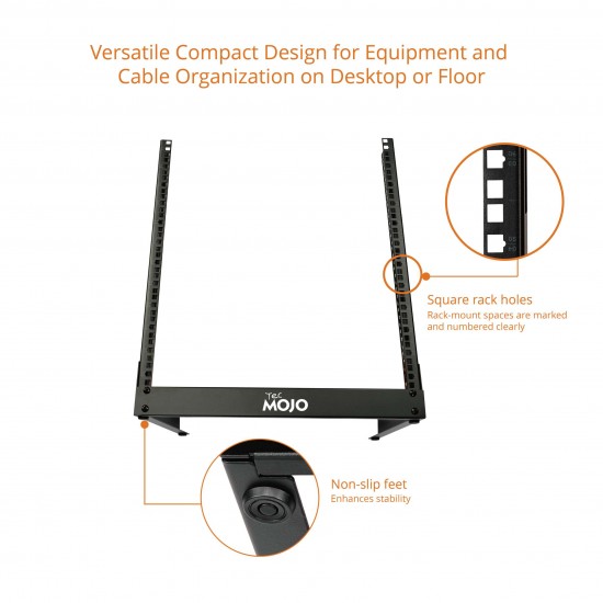 12U Open Frame  Rack - 2 Post Free Standing