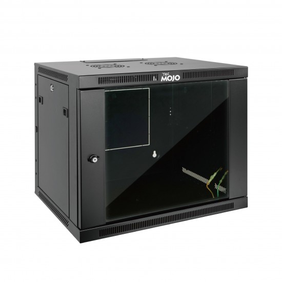 9U 450mm  Depth Professional  Wall-Mount Cabinet, Glass Door  Fully Welded