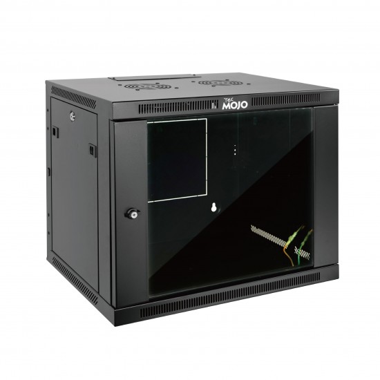 9U 600mm  Depth Professional  Wall-Mount Cabinet, Glass Door  Fully Welded