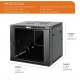 Tecmojo 9U 23.6" Depth Professional Wall Mount Cabinet for 19" Equipment, Glass Door