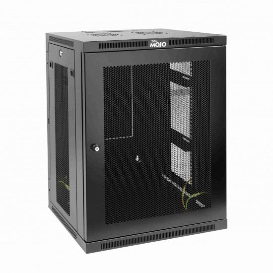 Tecmojo 15U 17.7" Depth Professional Wall Mount Cabinet for 19" Equipment, Mesh Door