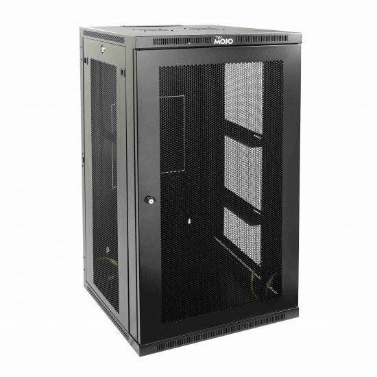 Tecmojo 22U 23.6" Depth Professional Wall Mount Cabinet for 19" Equipment, Mesh Door