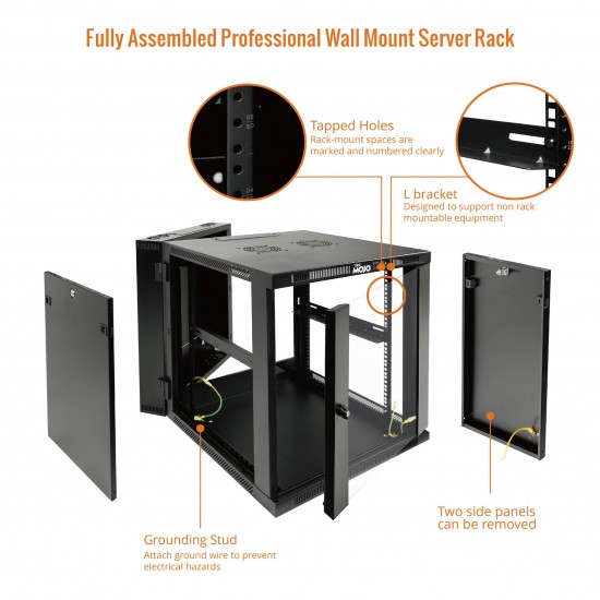 Fully Welded Server Cabinet, 12U Wall Mount Rack, 27.6inch Depth ...