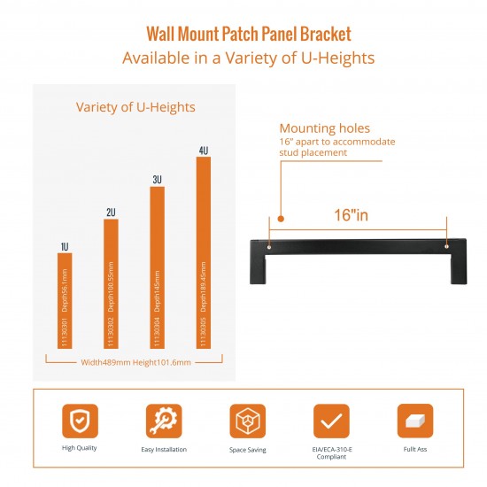 Tecmojo 1U Vertical Mount Wall Rack