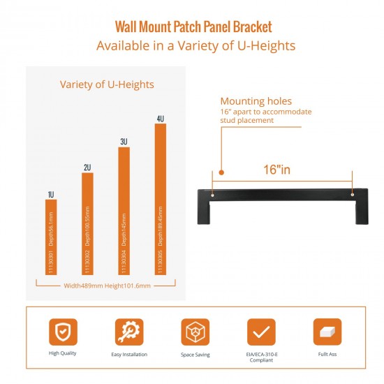 Tecmojo 2U Vertical Mount Wall Rack