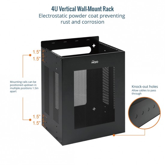 Tecmojo 4U Vertical Mount Wall Enclosure