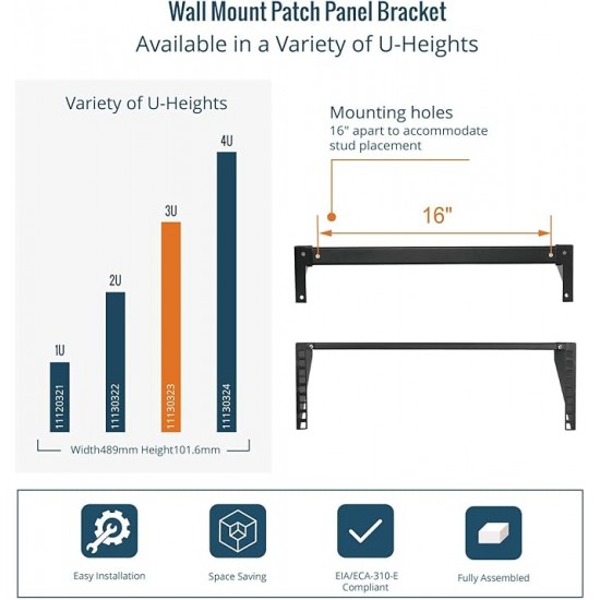 Tecmojo 3U Vertical Wall Mount Rack and Bracket for 19" Rack Mount Network and Server Equipment Tecmojo 3U Vertical Wall Mount Rack and Bracket for 19" Rack Mount Network and Server Equipment