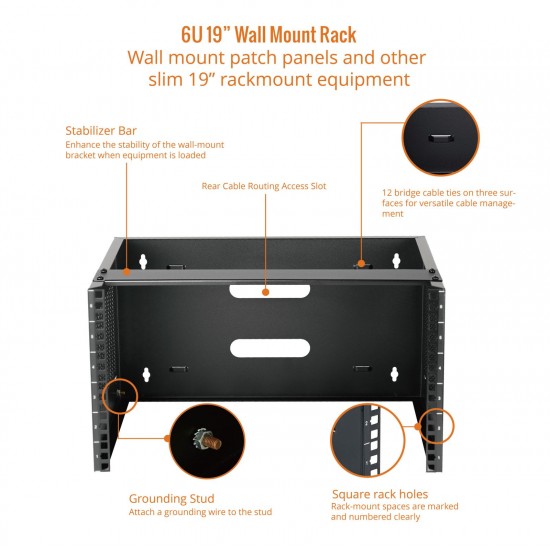 6U Wall Mount Network Rack - 14 in Deep 